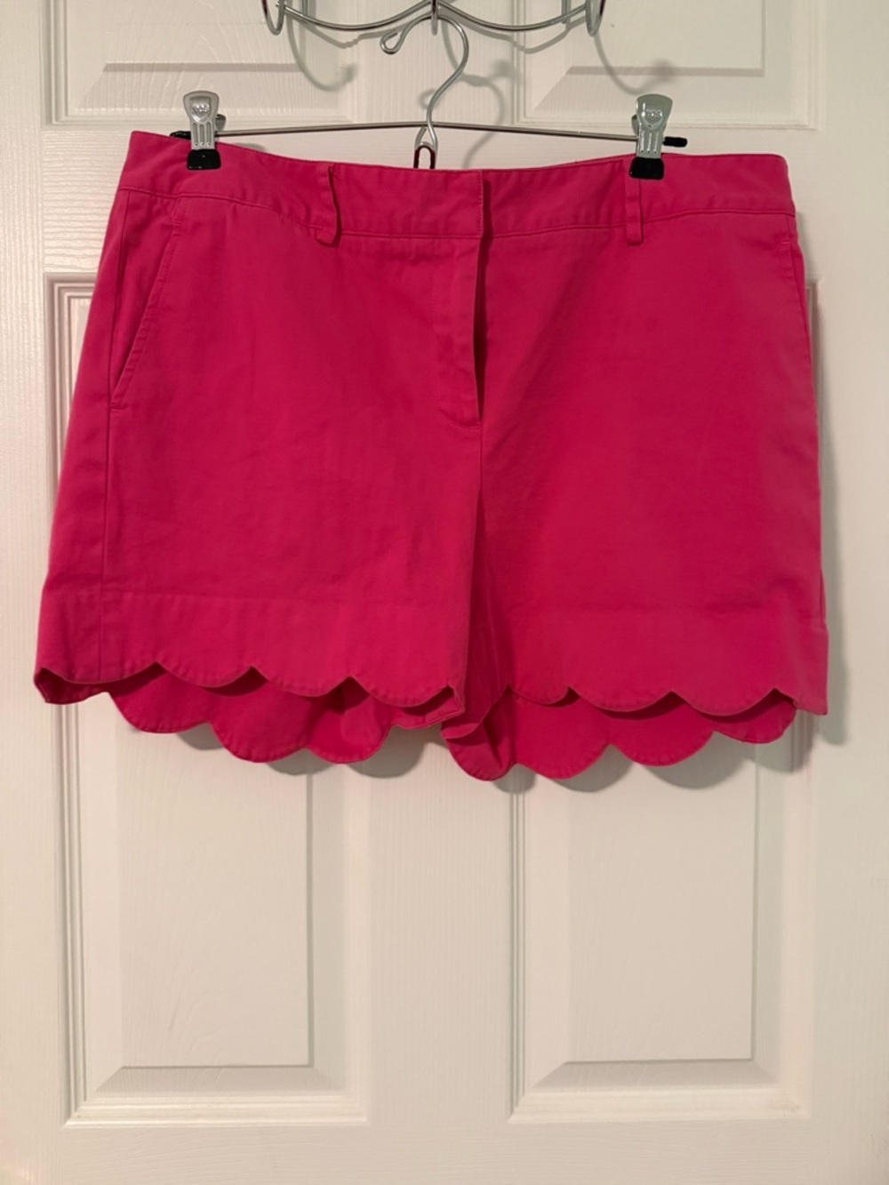 J McGloughlin Women’s Scallop Hem Shorts - Bright Pink, Size 12